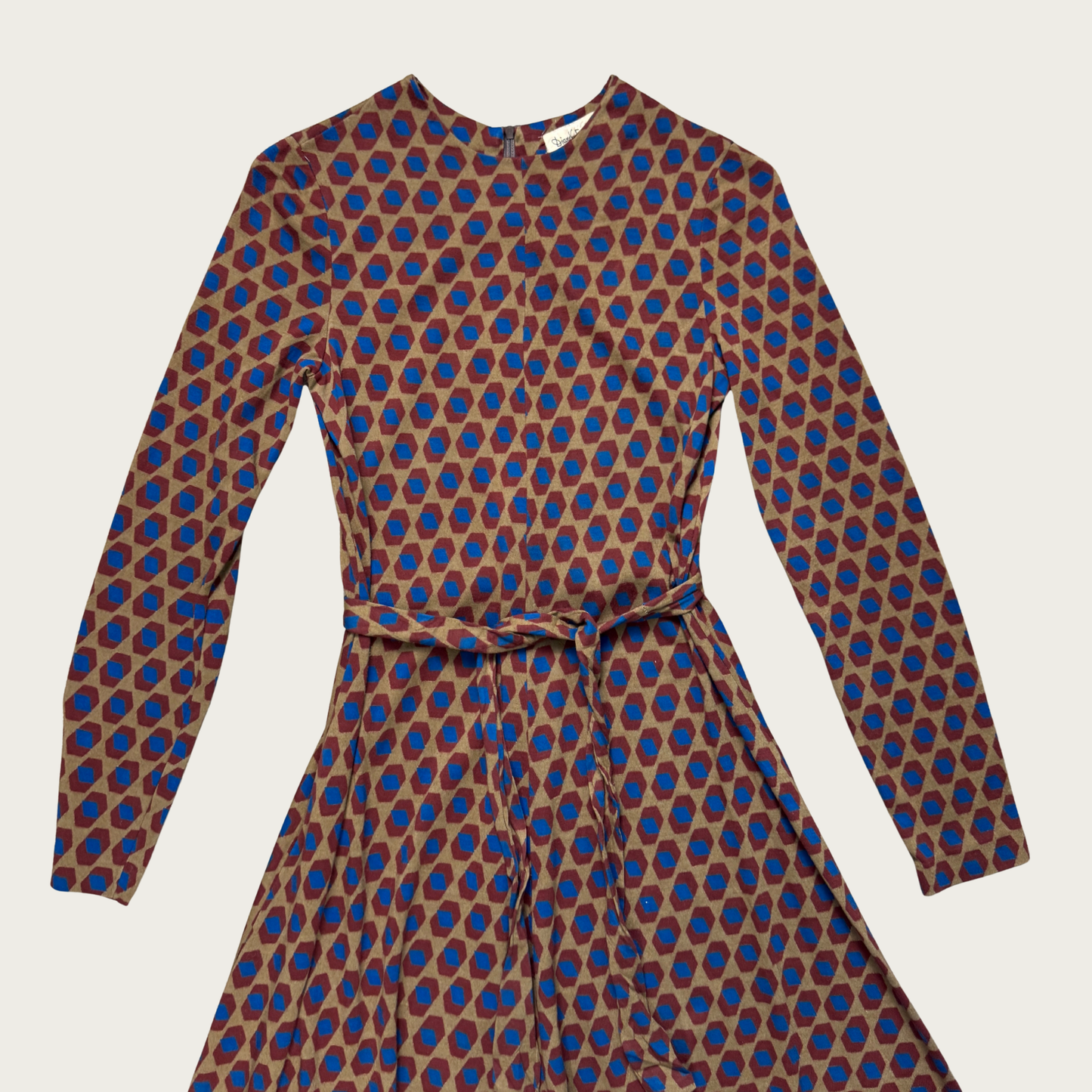 (S) 70s Diane Von Furstenberg Printed Knit Midi Dress