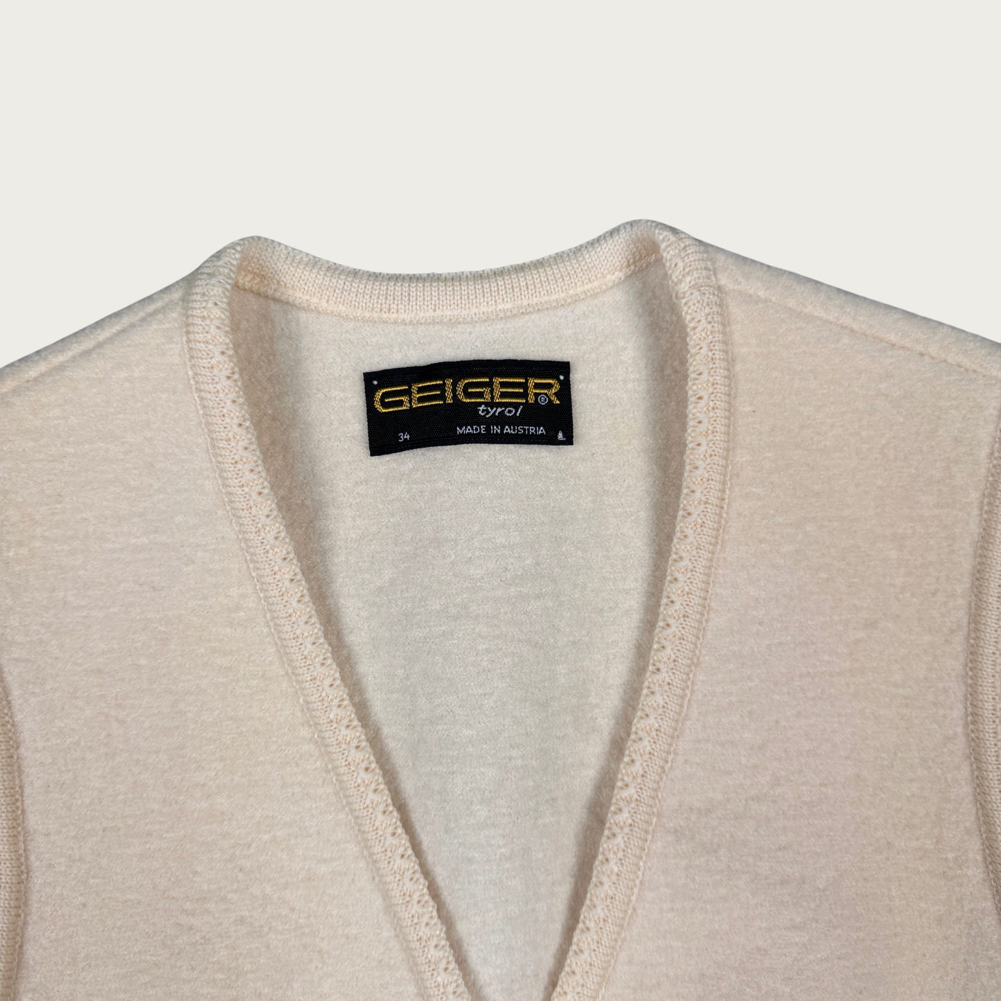 (S) 80s/90s Cream Austrian Wool Vest