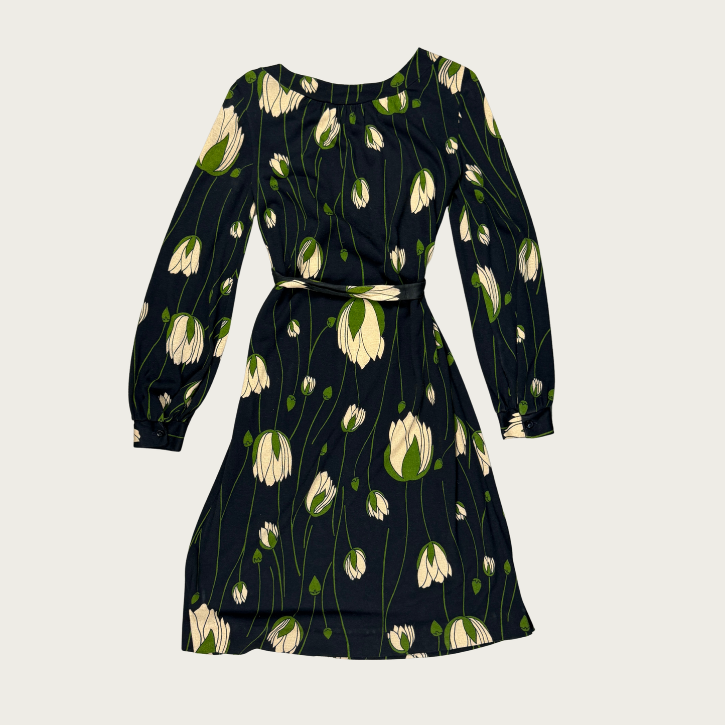 (S) 70s Diane Von Furstenberg Printed Floral Knit Midi Dress