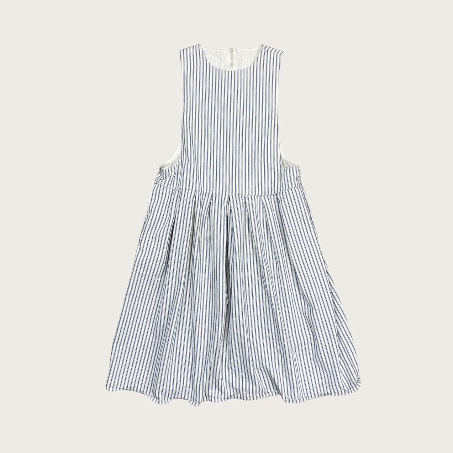 (L/XL) Blue Striped Pinafore Dress