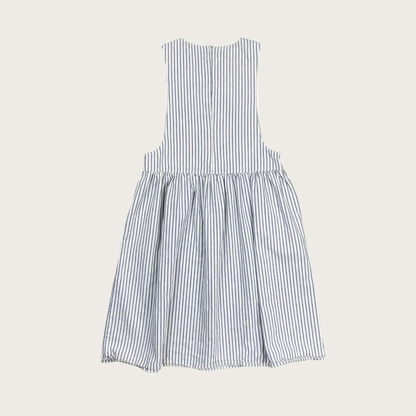 (L/XL) Blue Striped Pinafore Dress