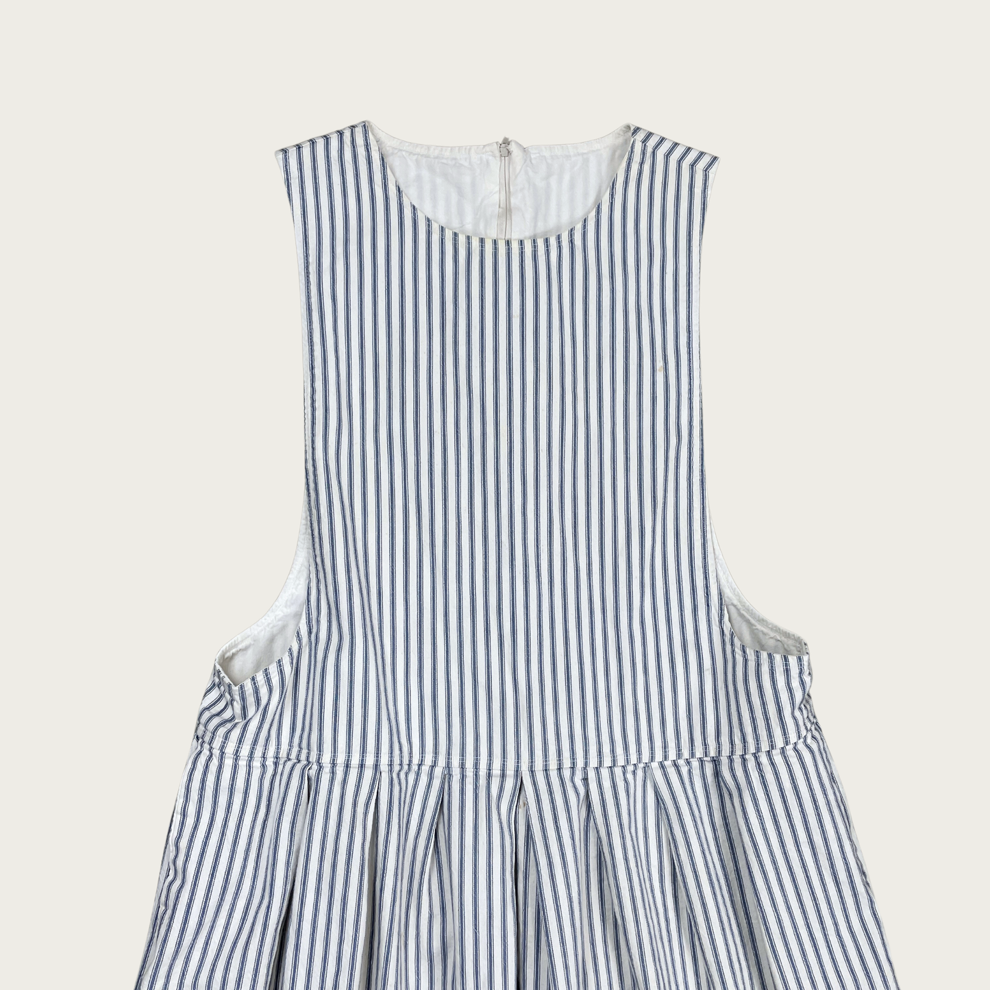 (L/XL) Blue Striped Pinafore Dress