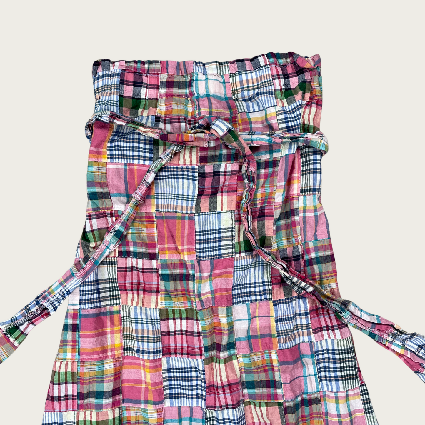 (M/L) Convertible Multicolor Plaid Patchwork Skirt/Dress