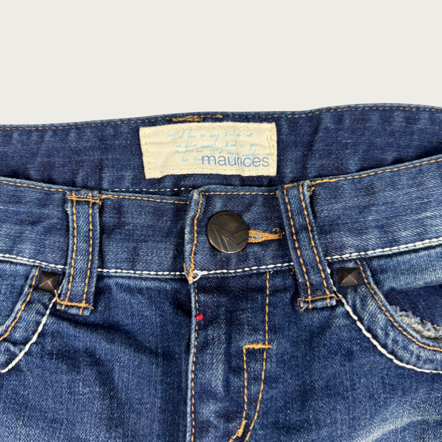 (30") Y2K Distressed Denim Mini Skirt