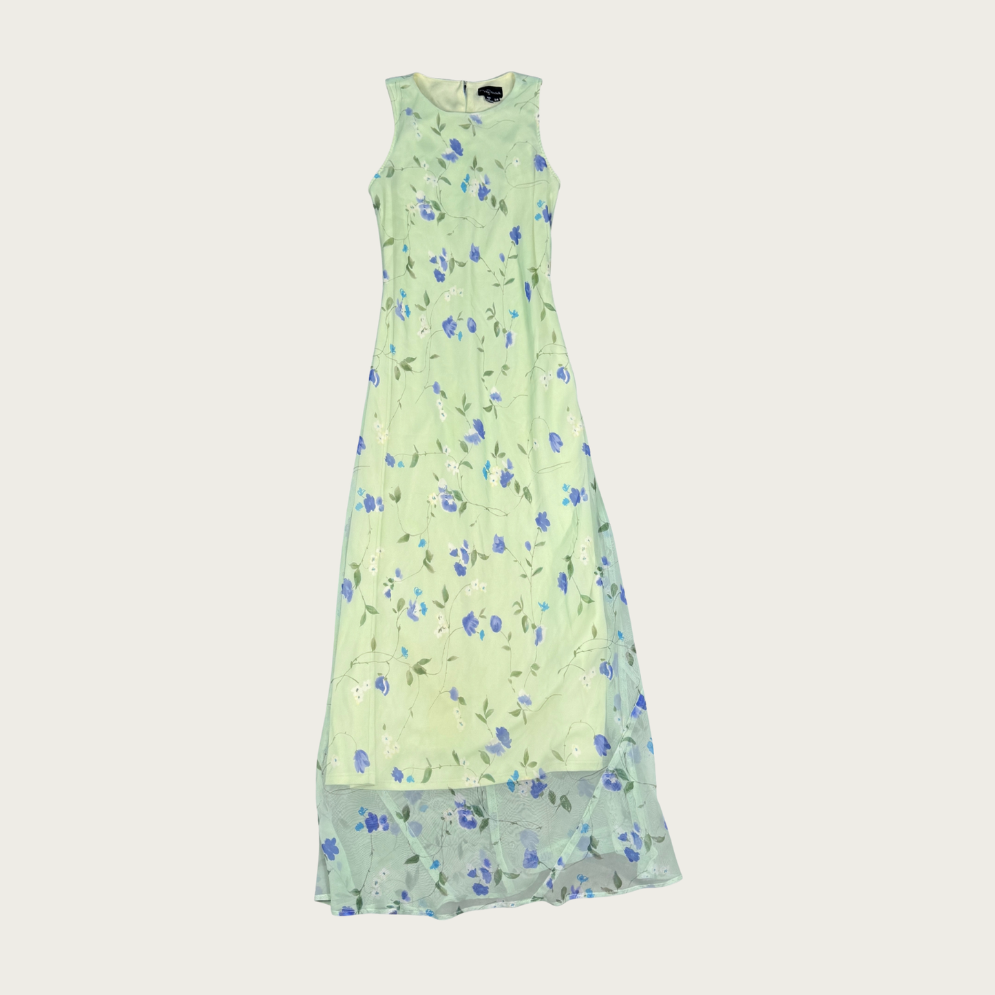 (S) Y2K My Michelle Green Floral Maxi Dress