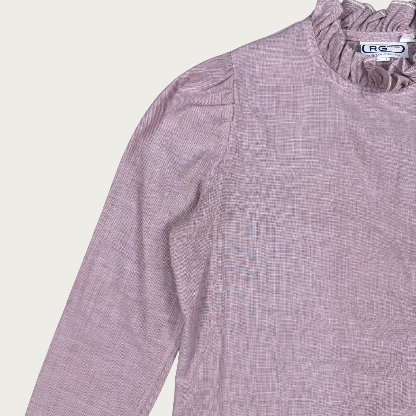 (M) 70s Mauve Ruffle Blouse