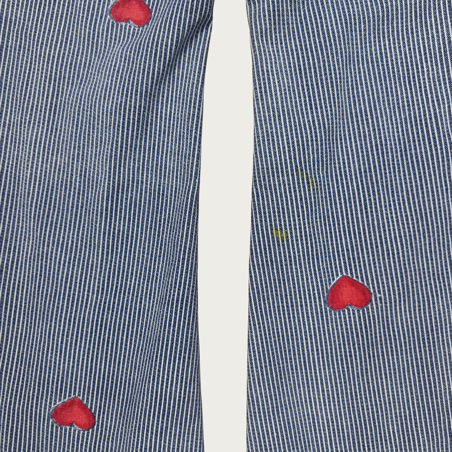 (25") 70s Pinstripe Hearts Bell Bottoms