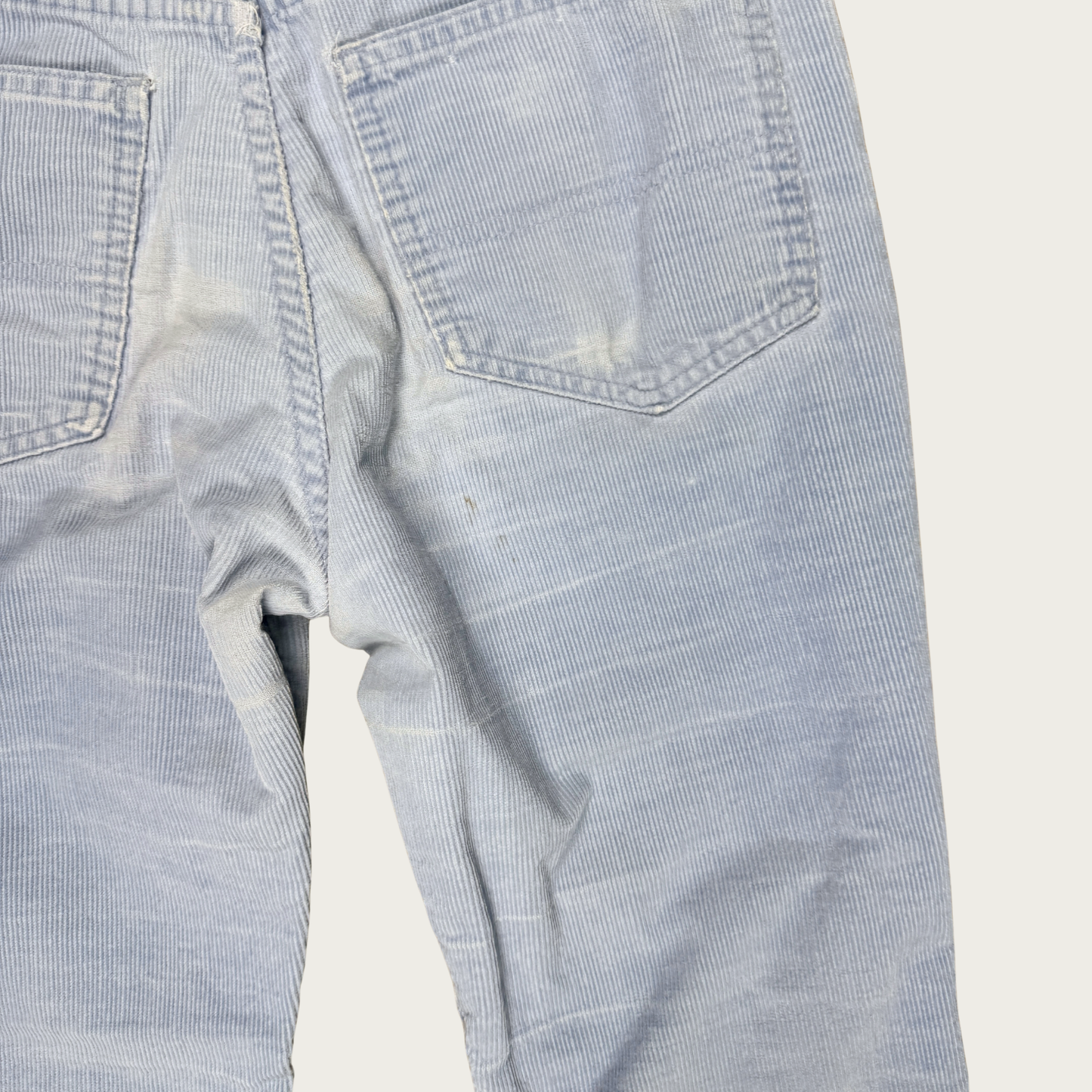 (30") 70s Light Blue Faded Corduroy Bootcut Flares
