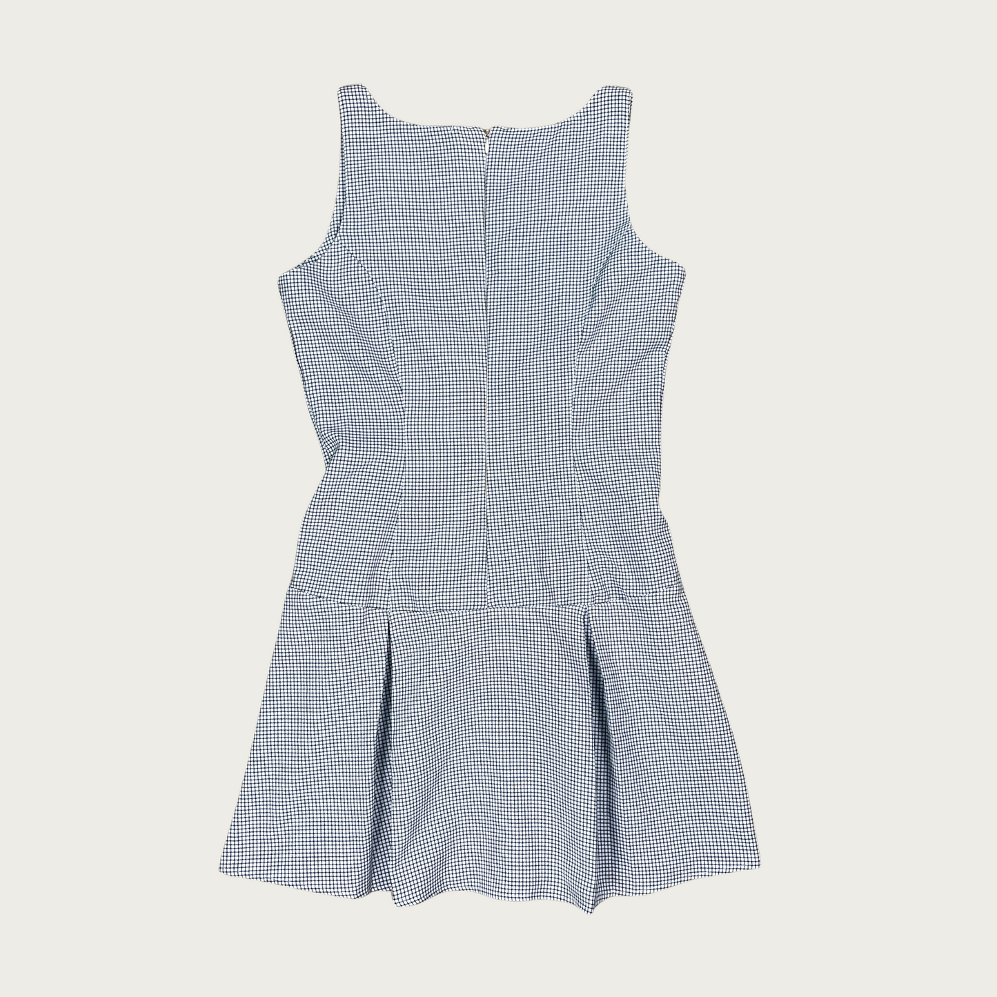 (M) Baby Blue and Black Plaid Drop Waist Mini Dress