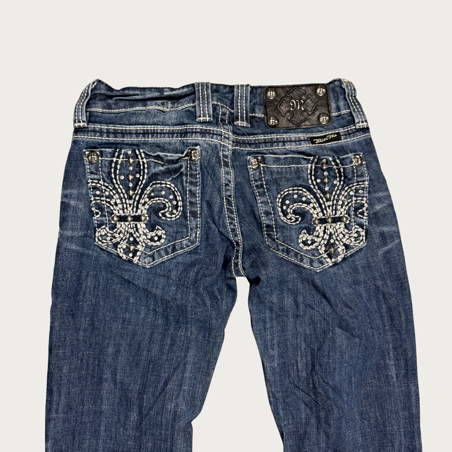 (28") Y2K Miss Me Low Rise Bootcut Jeans