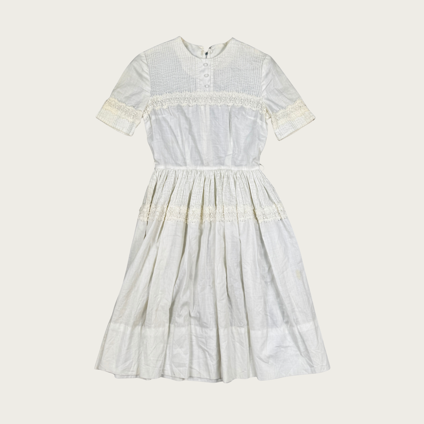 (XXS/XS) 60s/70s White Midi Dress