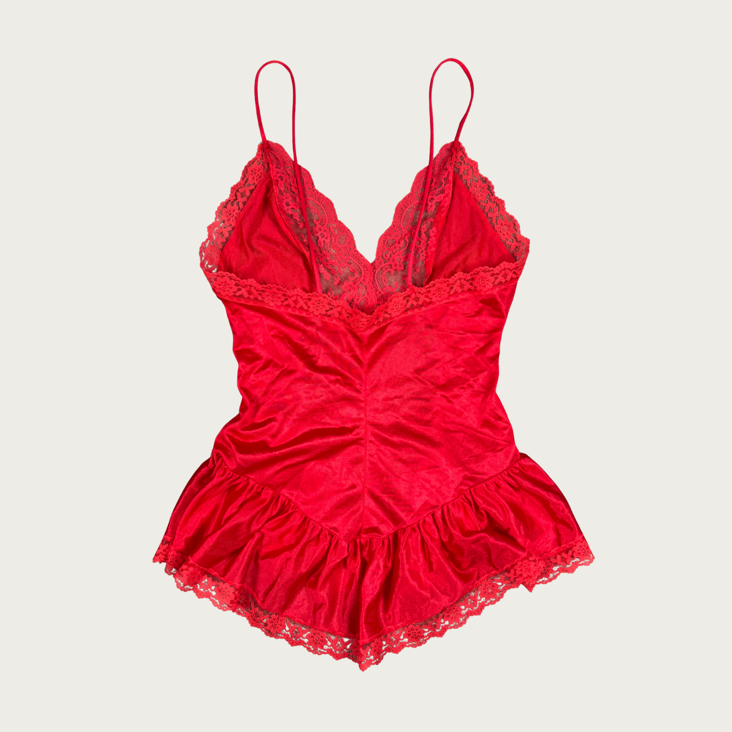 (M) Red Lace Babydoll Slip