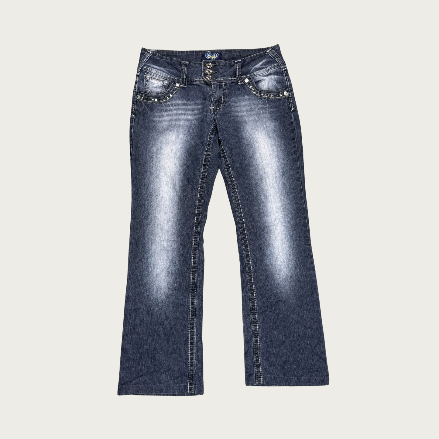 (34") Y2K Angels Low Rise Studded Jeans