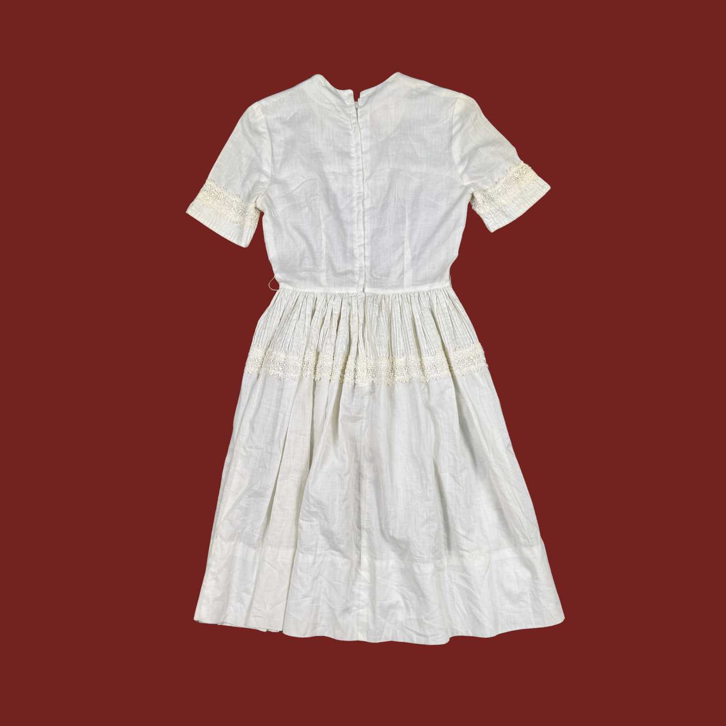 (XXS/XS) 60s/70s White Midi Dress