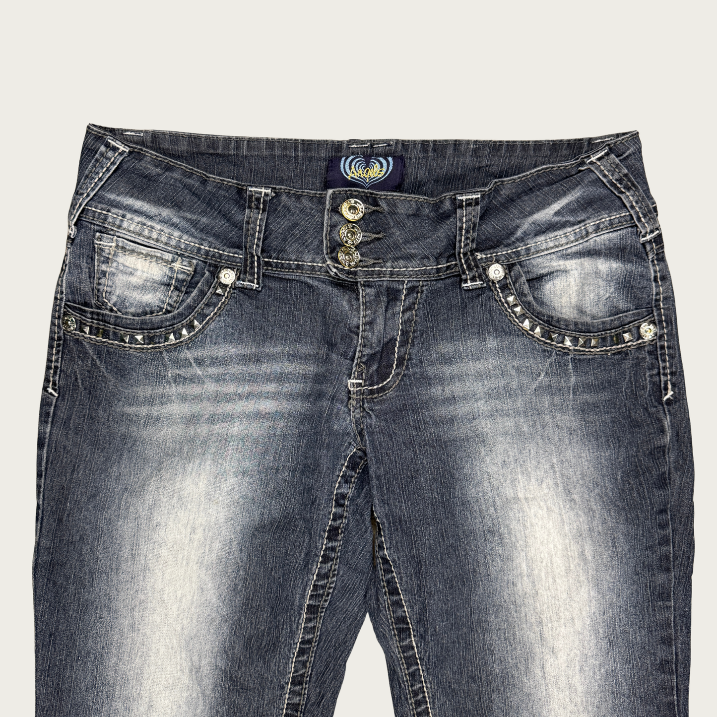 (34") Y2K Angels Low Rise Studded Jeans