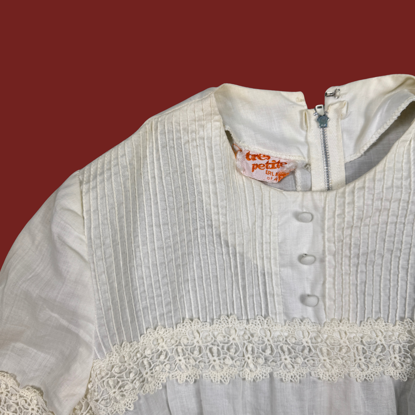 (XXS/XS) 60s/70s White Midi Dress