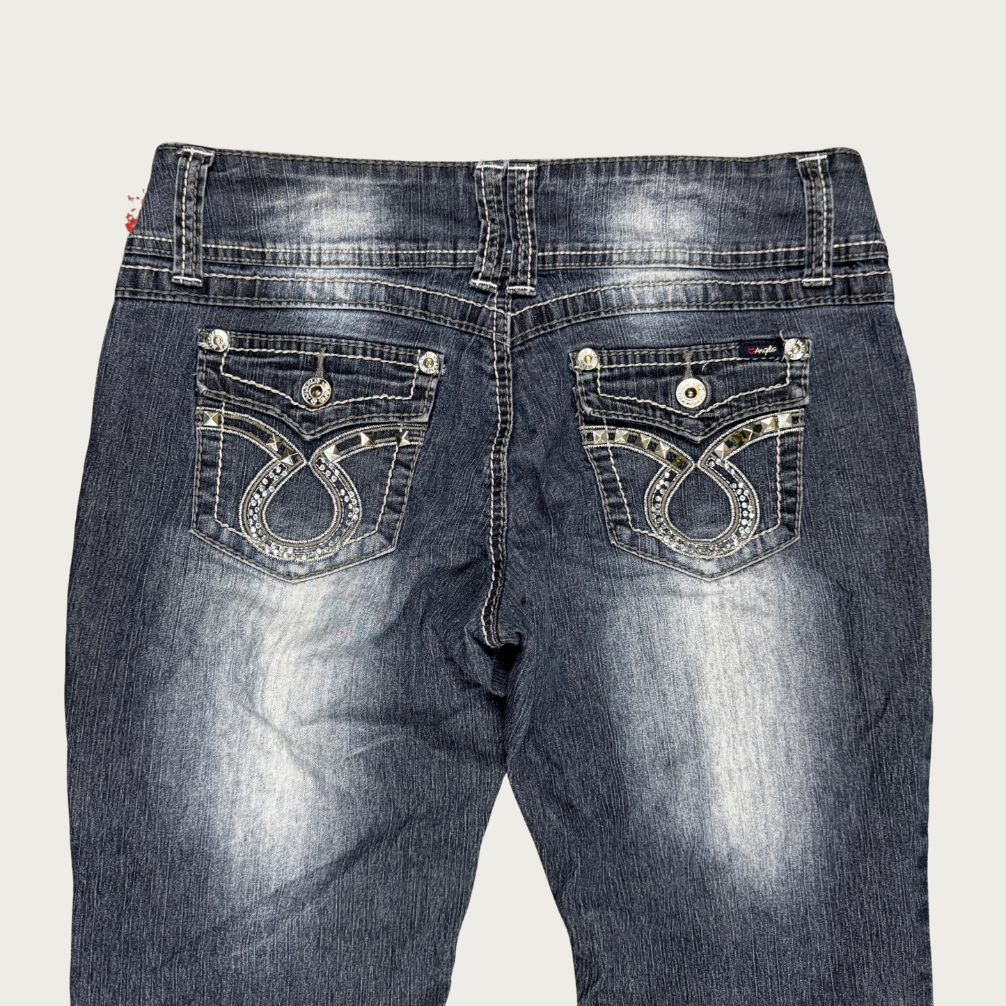 (34") Y2K Angels Low Rise Studded Jeans