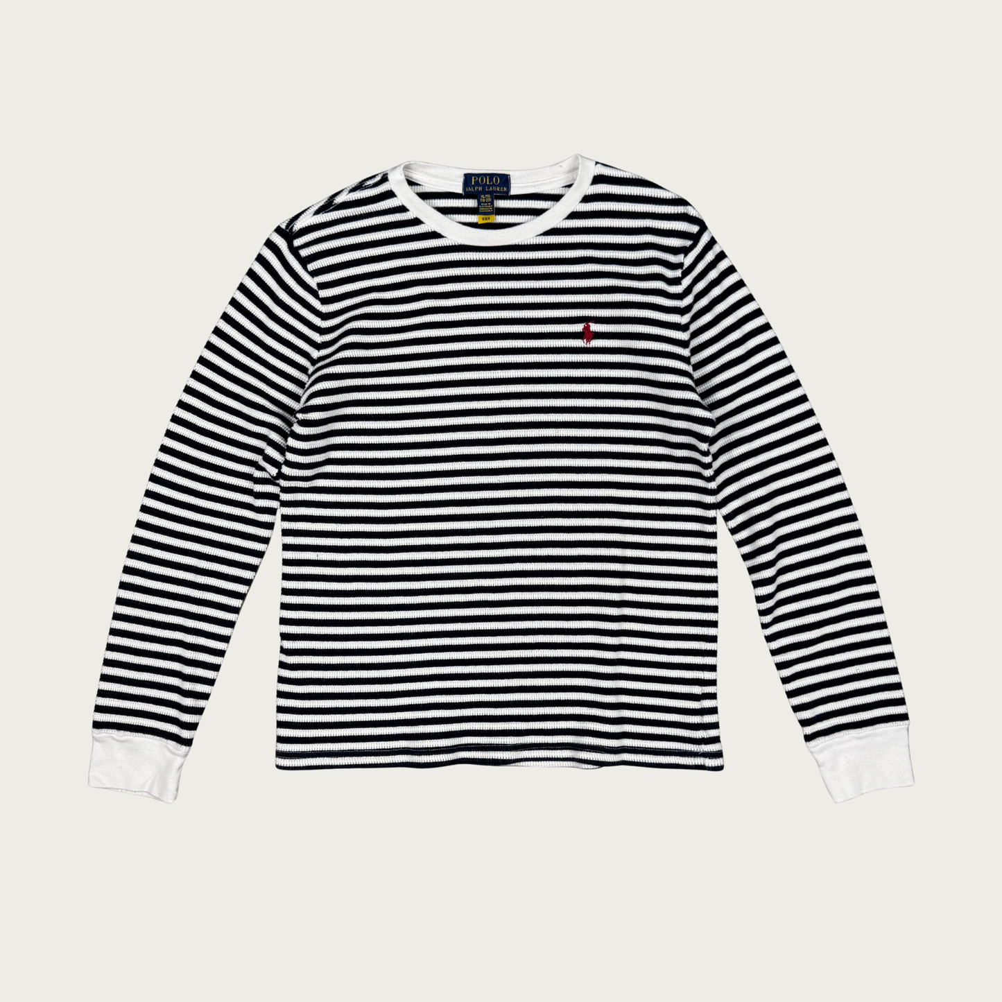(L/XL) Polo Ralph Lauren Navy/White Striped Thermal