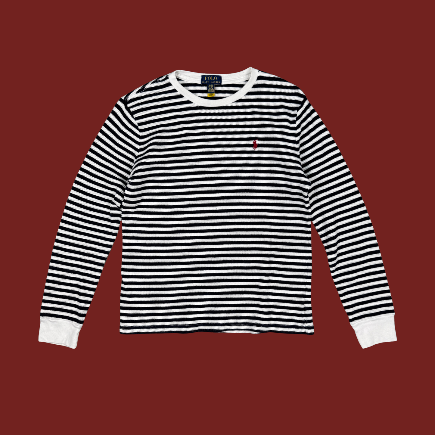 (L/XL) Polo Ralph Lauren Navy/White Striped Thermal