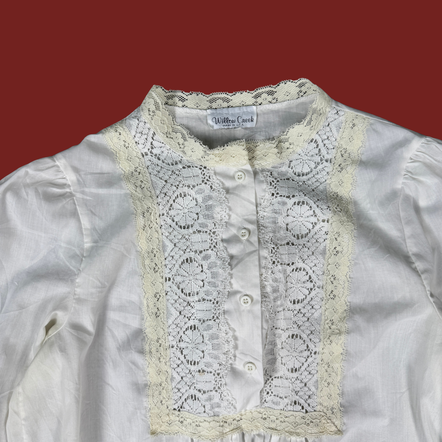 (M) White Cotton Maxi Nightgown