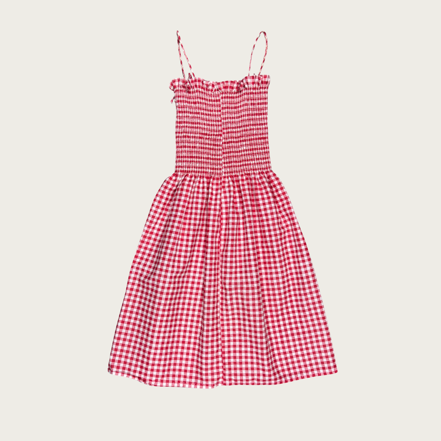 (XS/S) 50s/60s Red Gingham Midi Dress