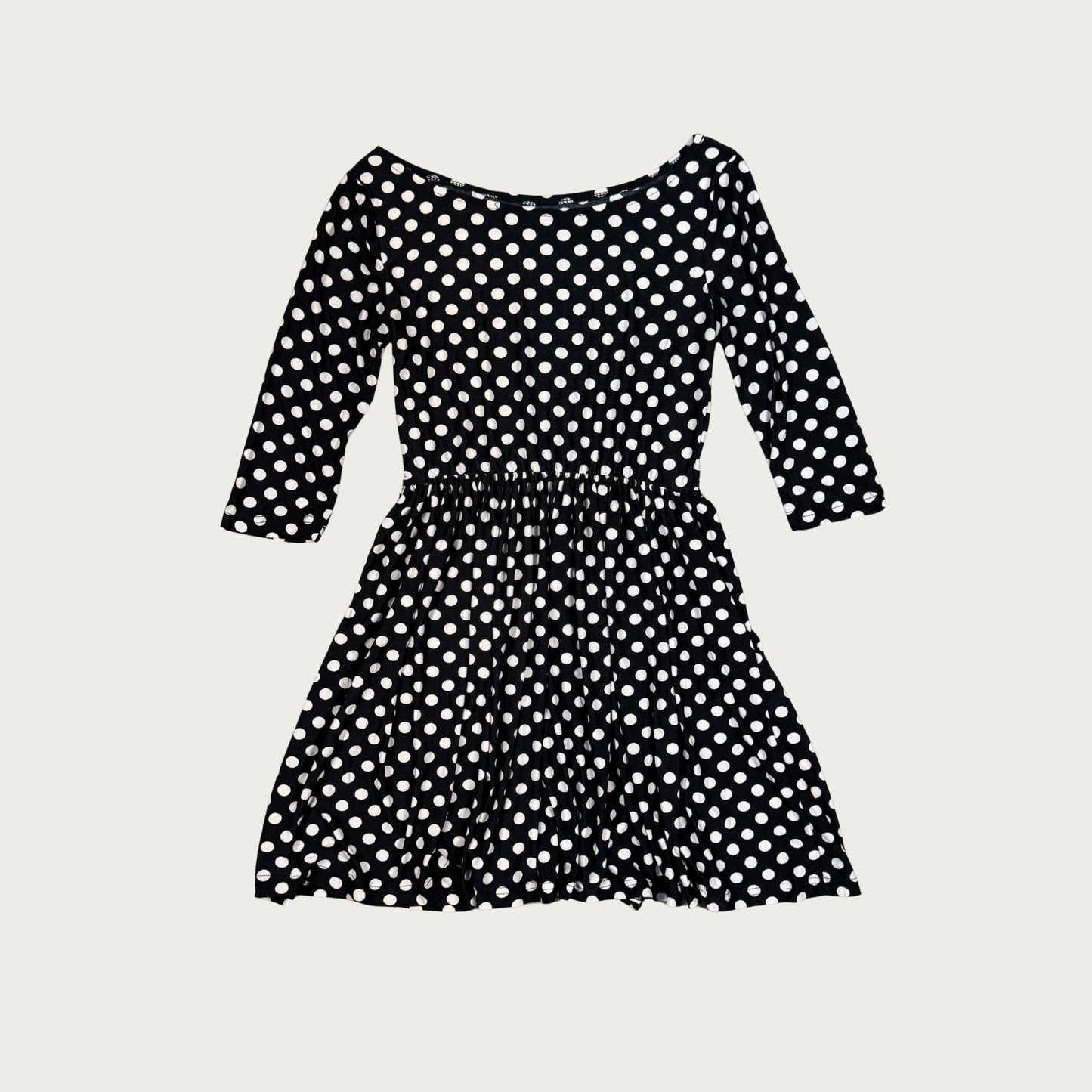 (S/M) Y2K Boatneck Polka Dot Dress