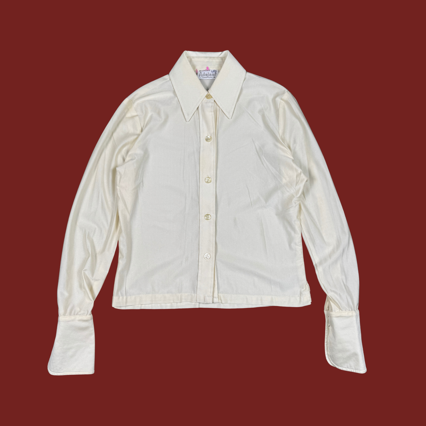 (M/L) 70s Cream Disco Shirt