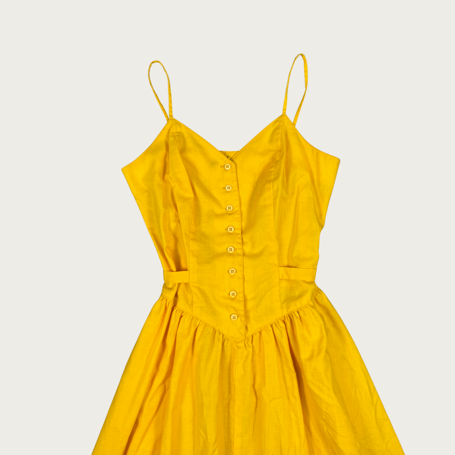 (XS/S) 80s/90s Yellow Midi Dress
