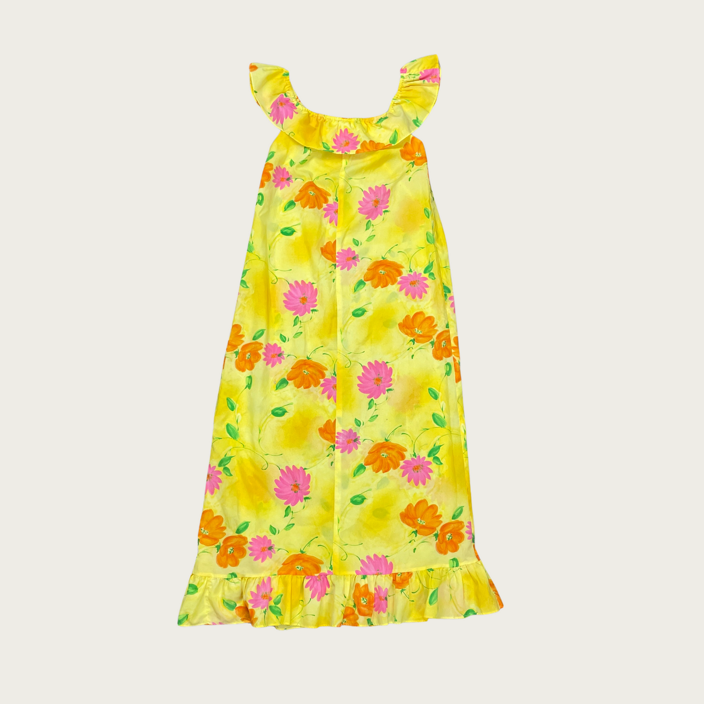 (S) Yellow Floral Off The Shoulder Maxi Dress