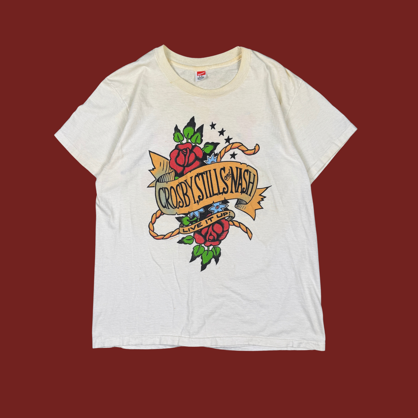 (L) Crosby, Stills & Nash "Live It Up" 1990 World Tour Tee