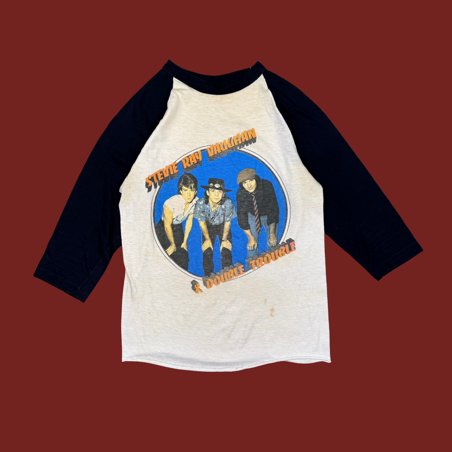 (S) 80s Stevie Ray Vaughan & Double Trouble Raglan Tee