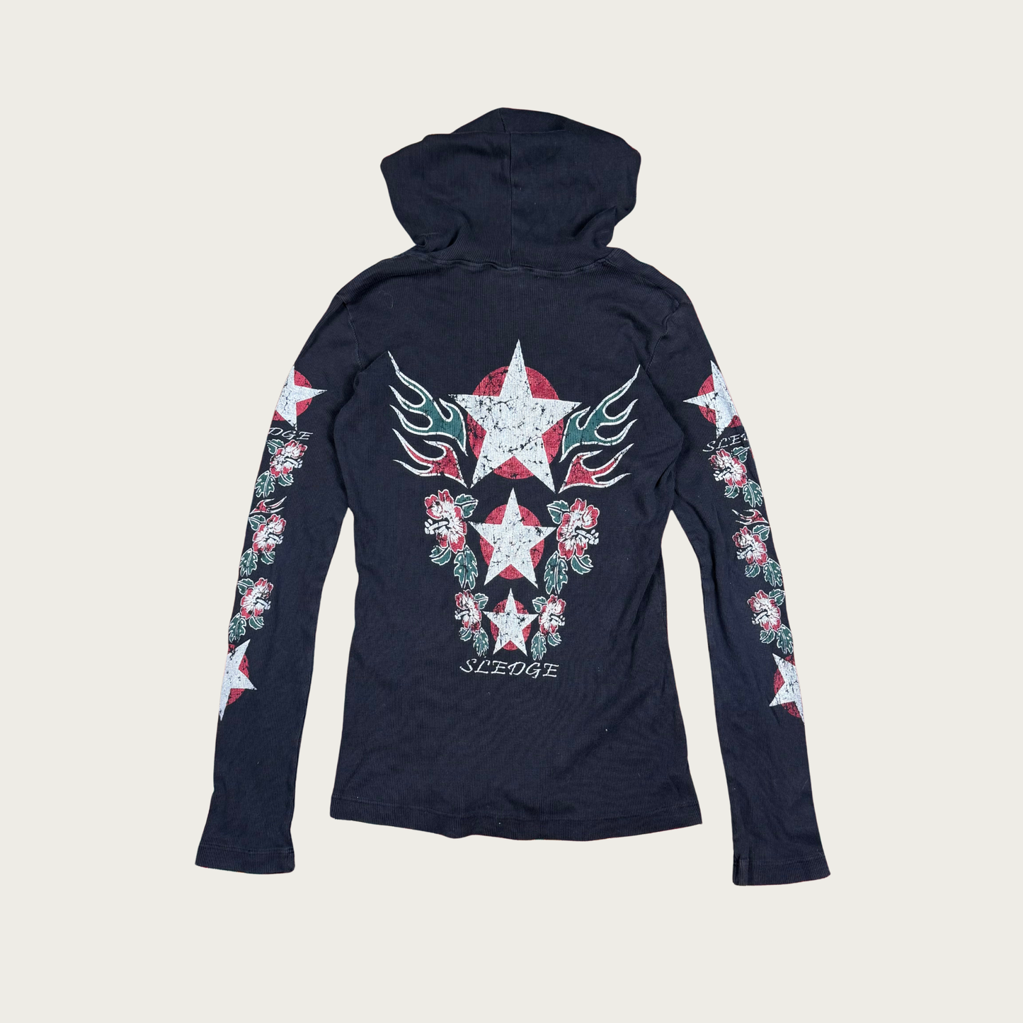 (L/XL) Y2K Star Print Hooded Long Sleeve