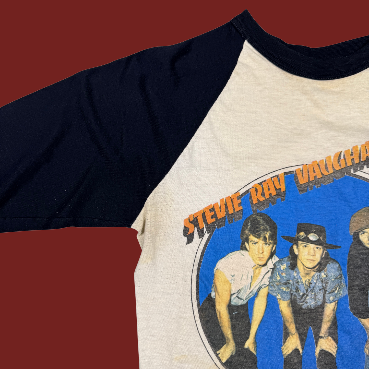(S) 80s Stevie Ray Vaughan & Double Trouble Raglan Tee