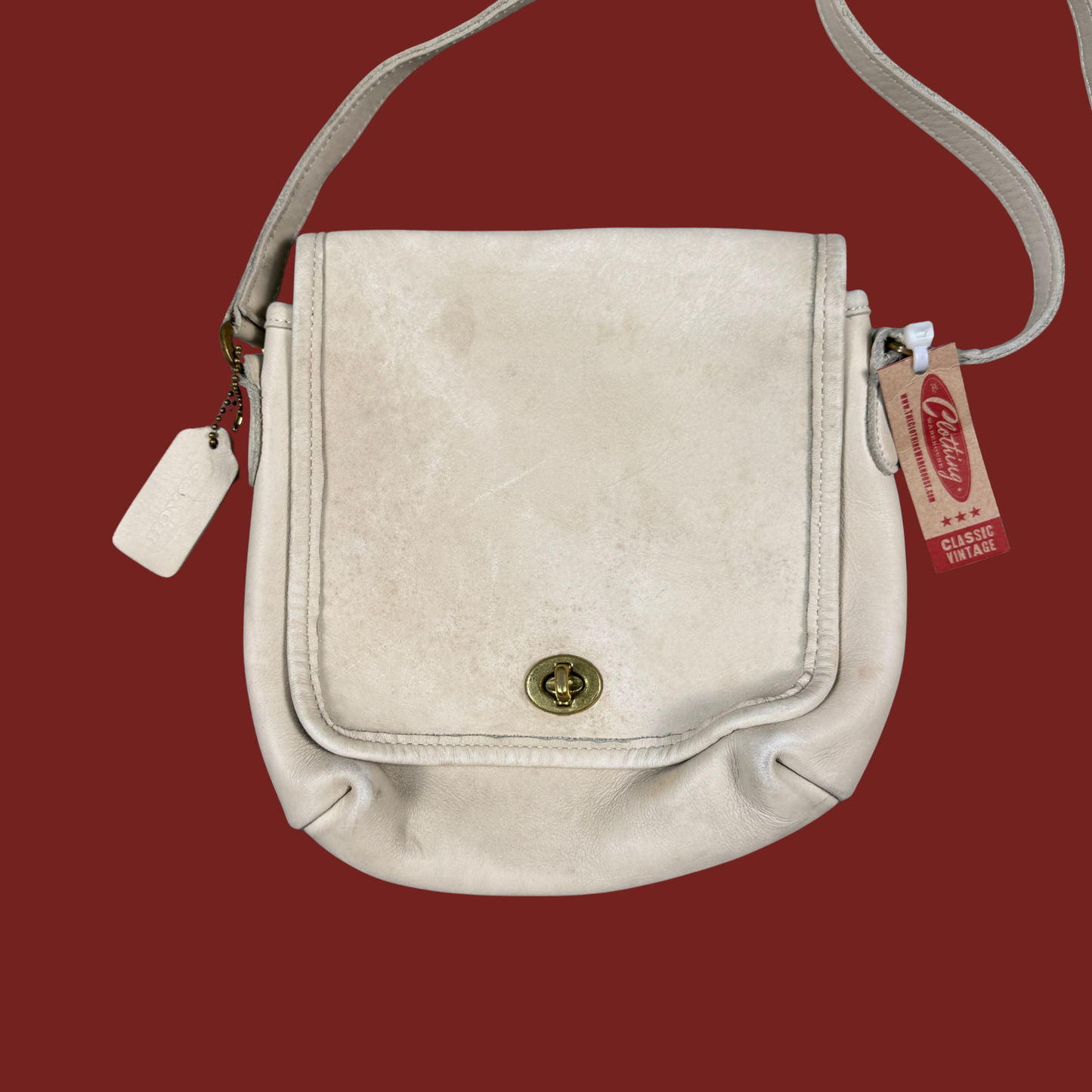 Vintage Coach Cream Companion Bag