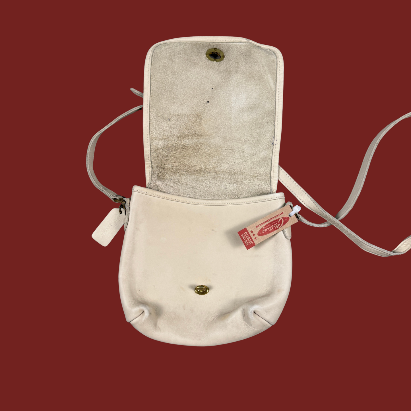 Vintage Coach Cream Companion Bag