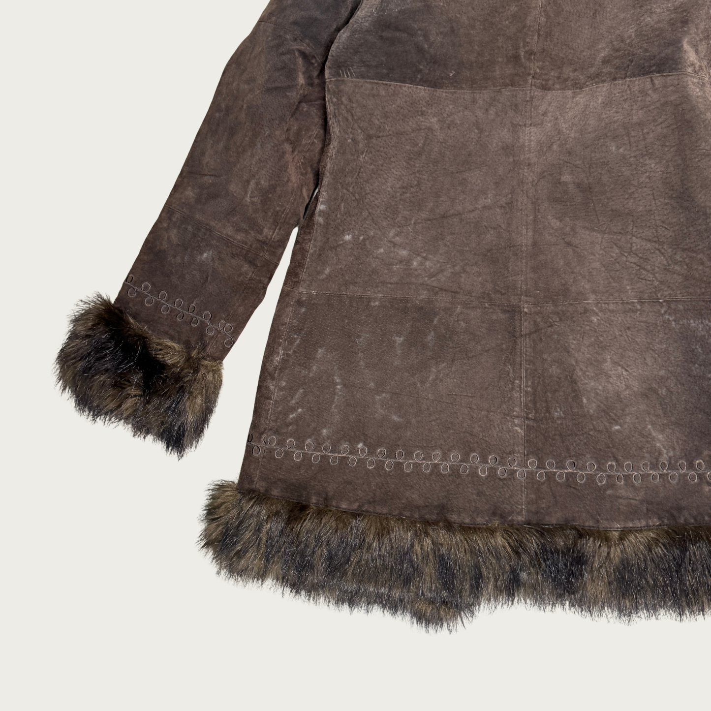 (S) Y2K Brown Leather Penny Lane Coat