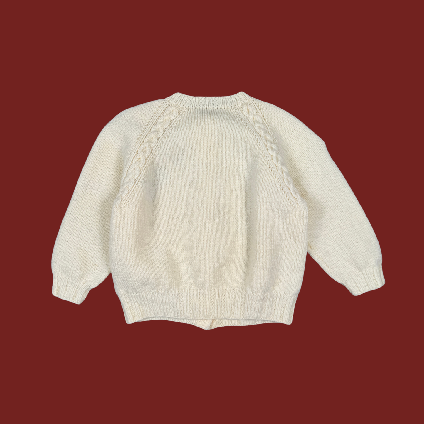 (XXS/XS) 60s Cream/Blue Initials Cardigan