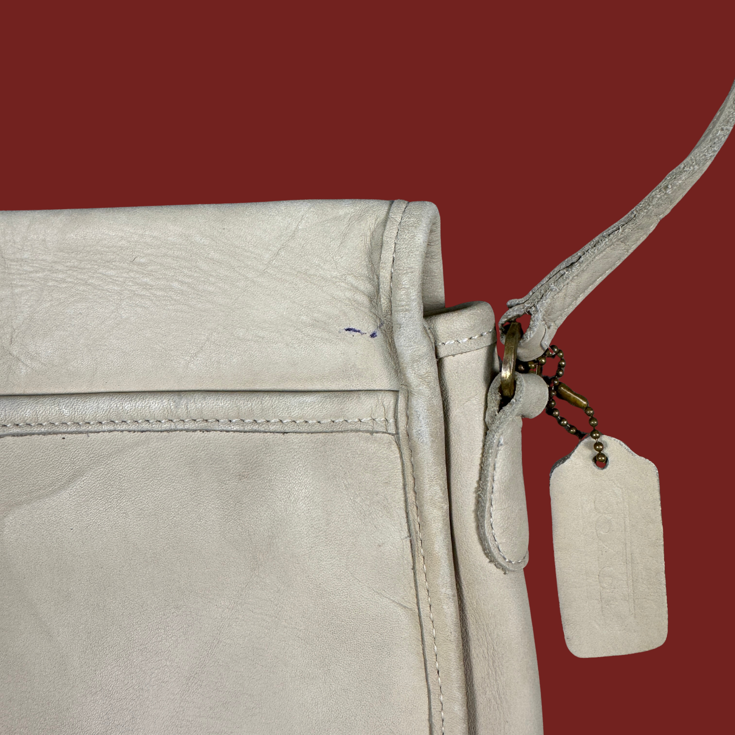 Vintage Coach Cream Companion Bag