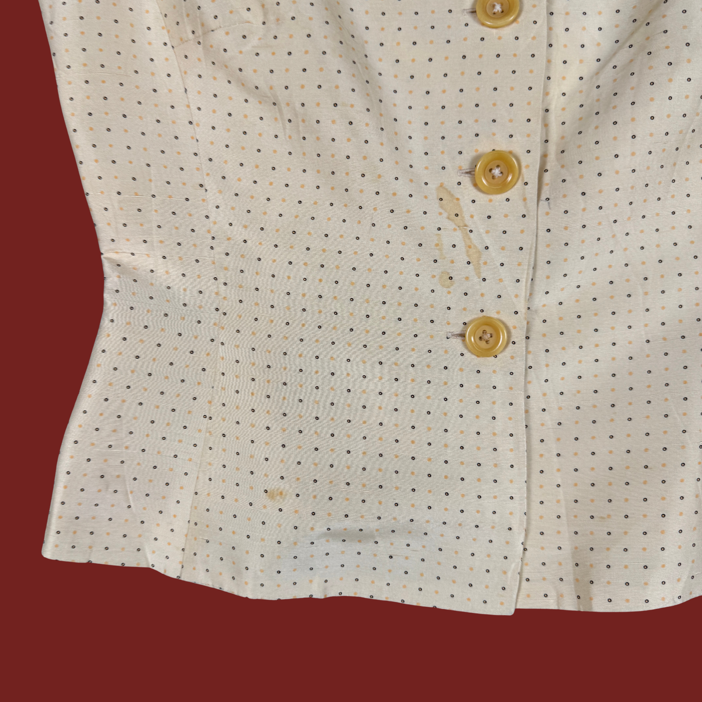 (M) 90s/Y2K Dotted Silk Sleeveless Blouse