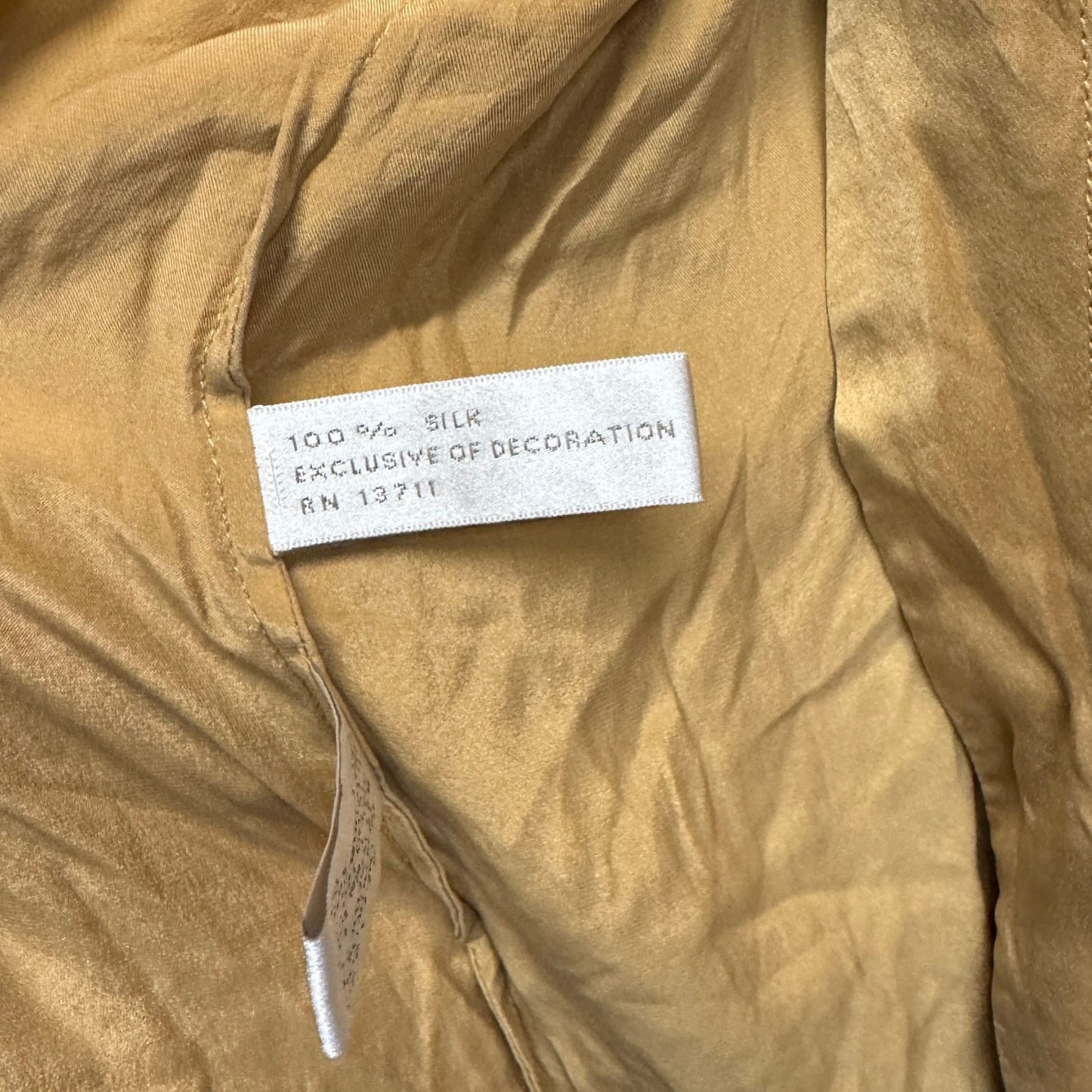 (L) Y2K Tan/Rust Silk Maxi Slip/Robe Set