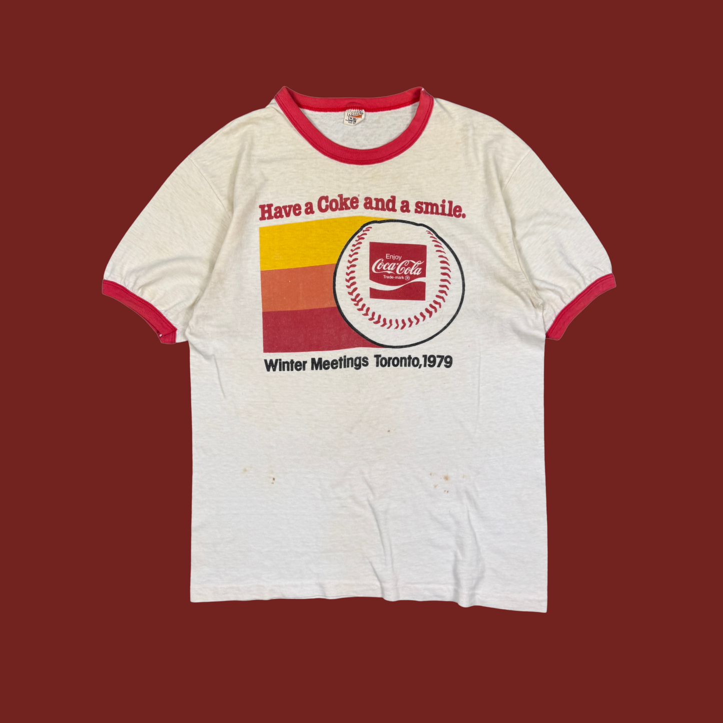 (M) 1979 Coca Cola Toronto Ringer Tee