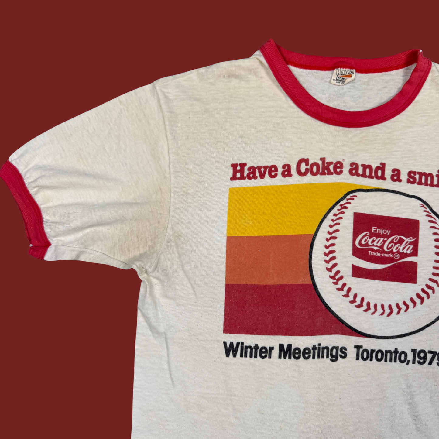(M) 1979 Coca Cola Toronto Ringer Tee