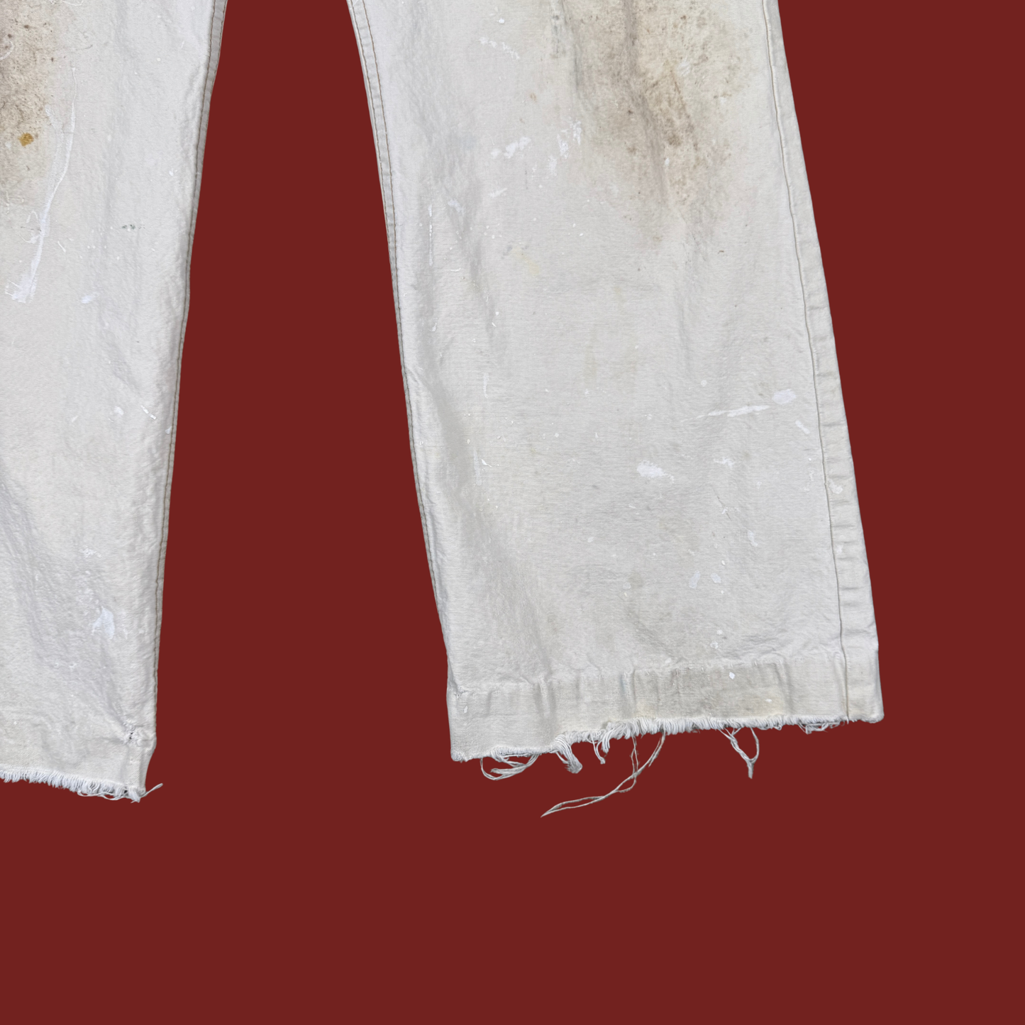 (31") Rare Levi's 60s/70s Orange Tab Cream Distressed Canvas Pants