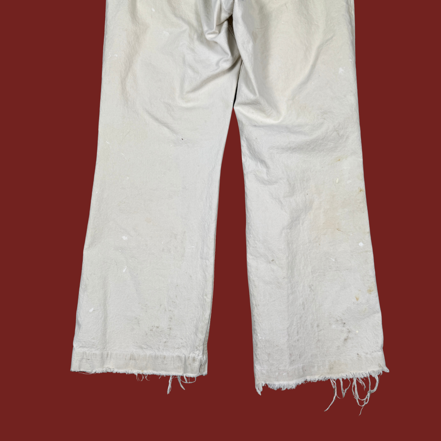 (31") Rare Levi's 60s/70s Orange Tab Cream Distressed Canvas Pants