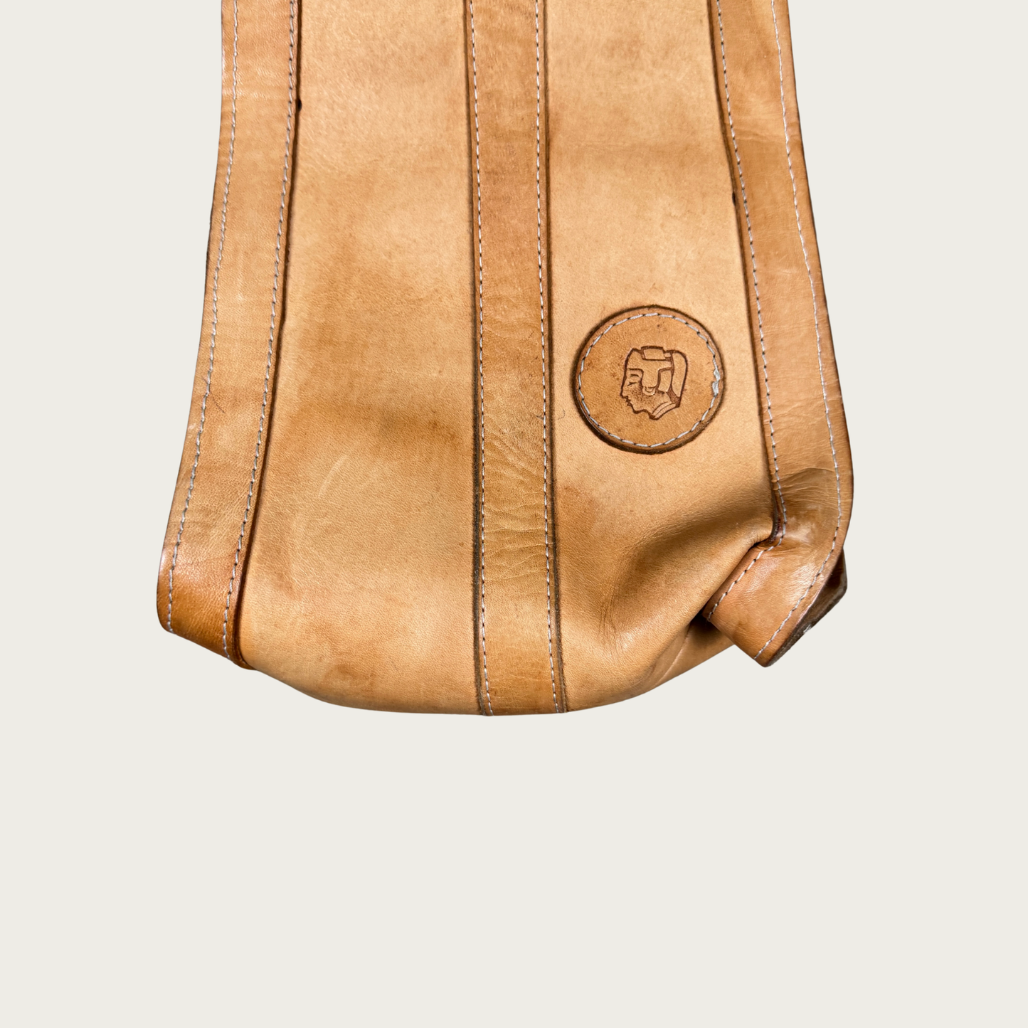 Tan Genuine Leather Artisan Shoulder Bag
