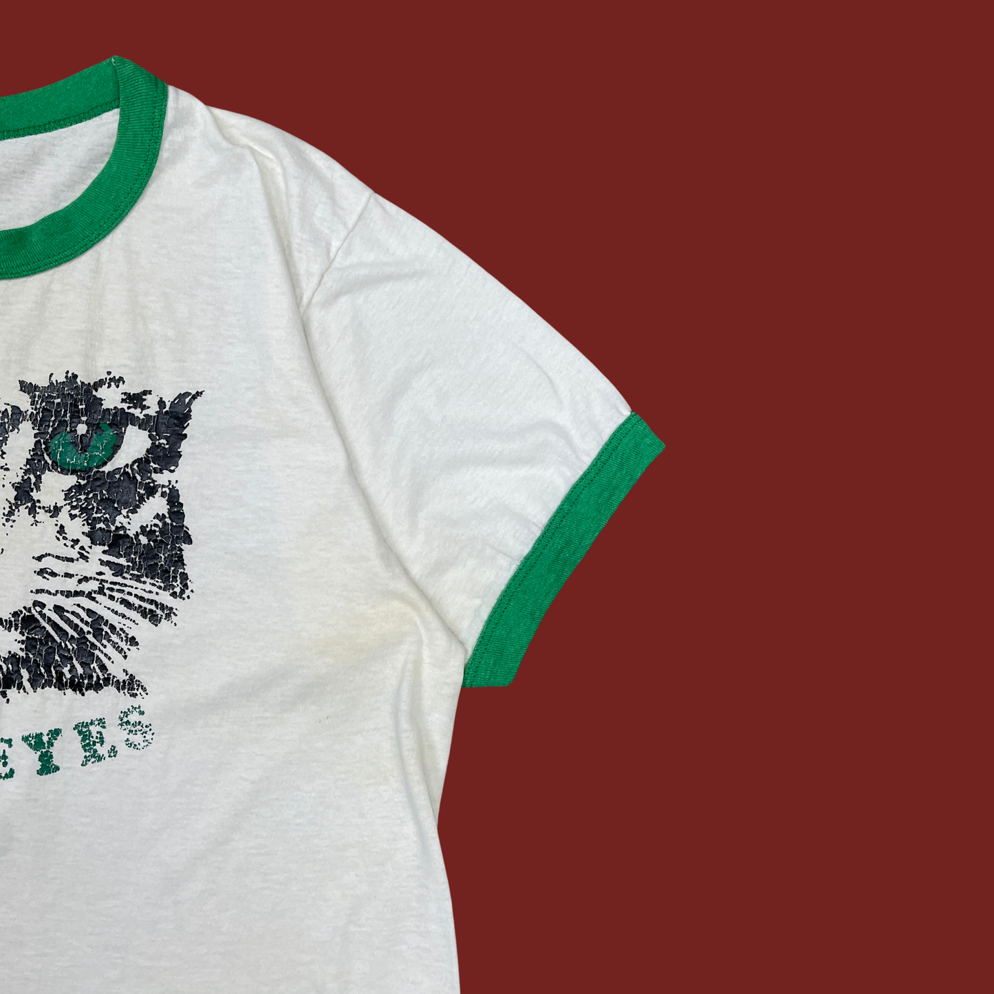 (M/L) Irish Eyes Cat Ringer Tee