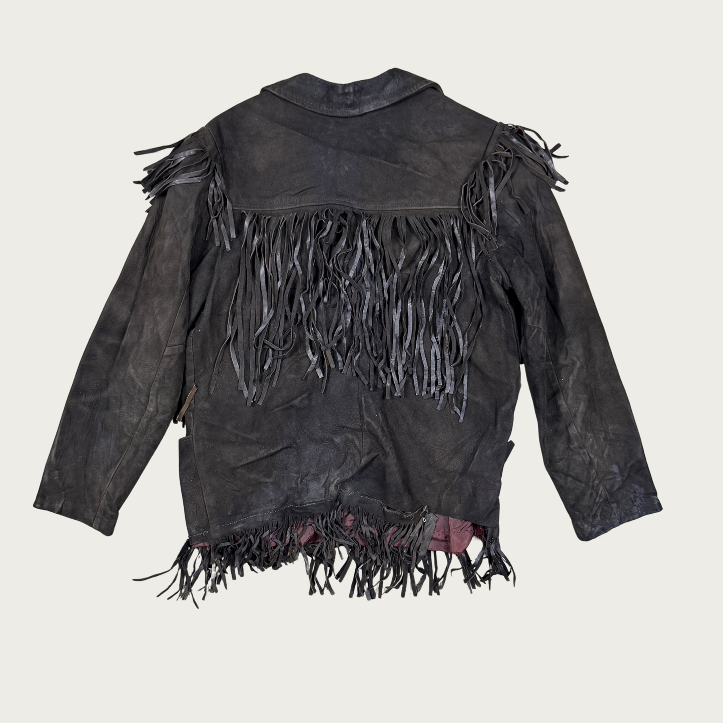 (M) 70s Brown Suede Fringe Jacket