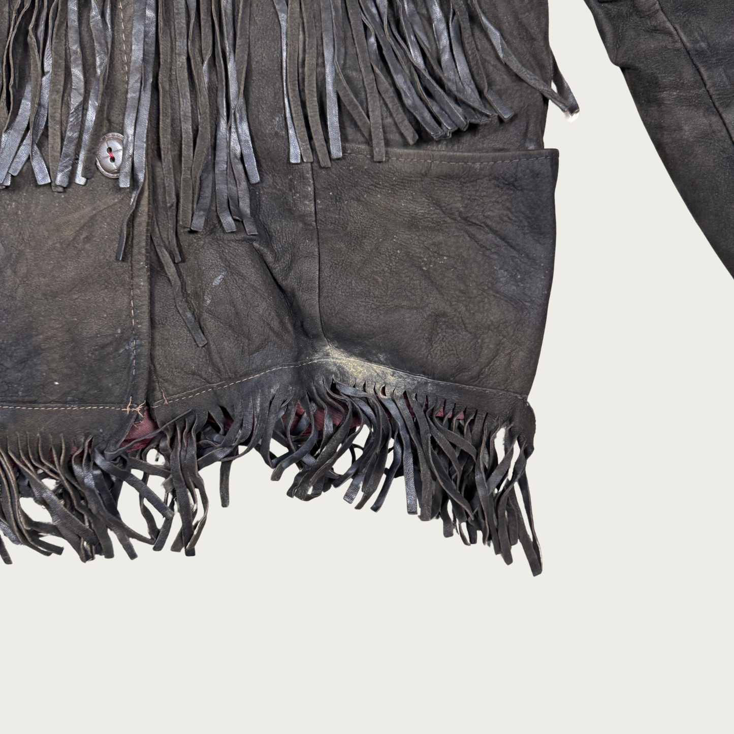 (M) 70s Brown Suede Fringe Jacket