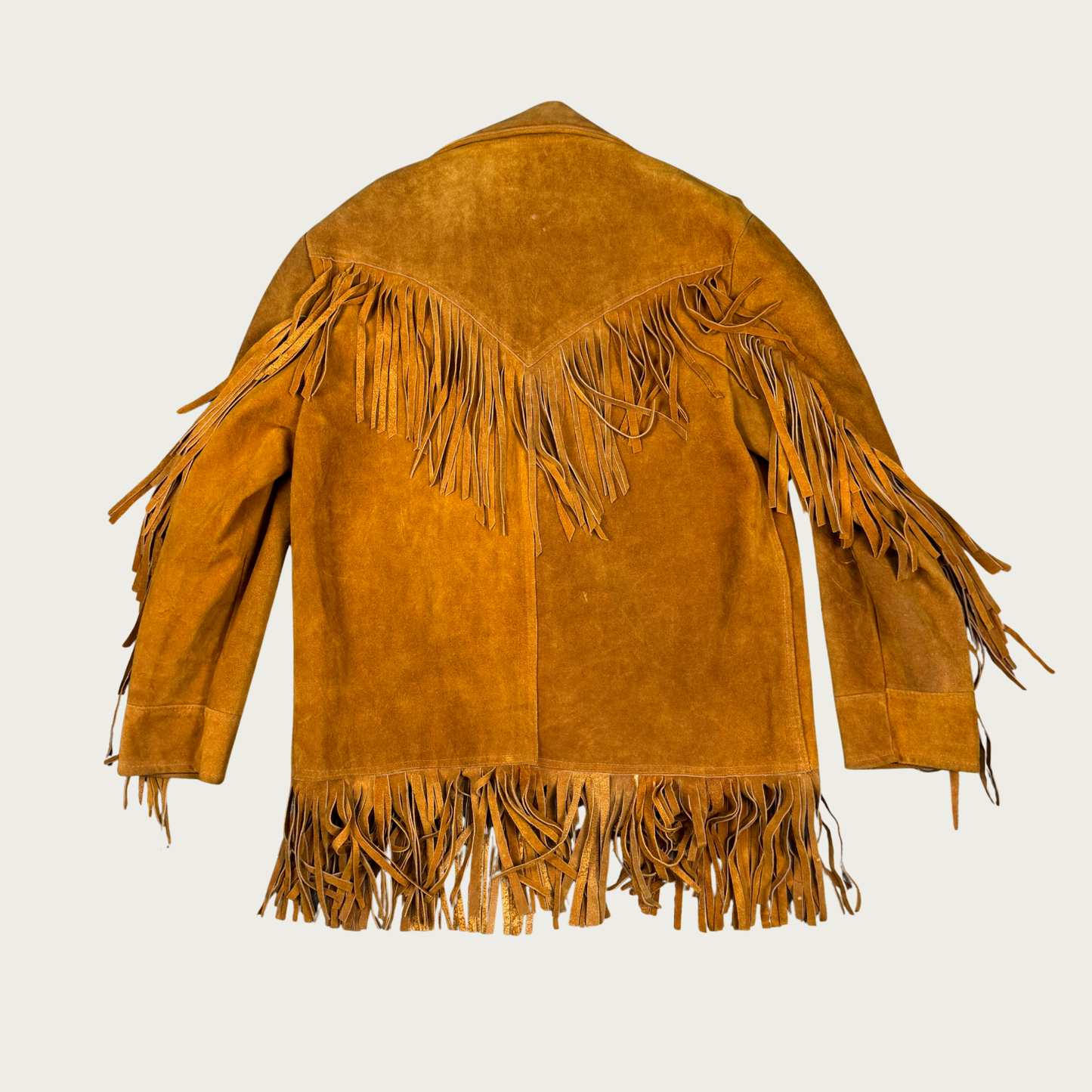 (XL) 70s Suede Fringe Leather Jacket