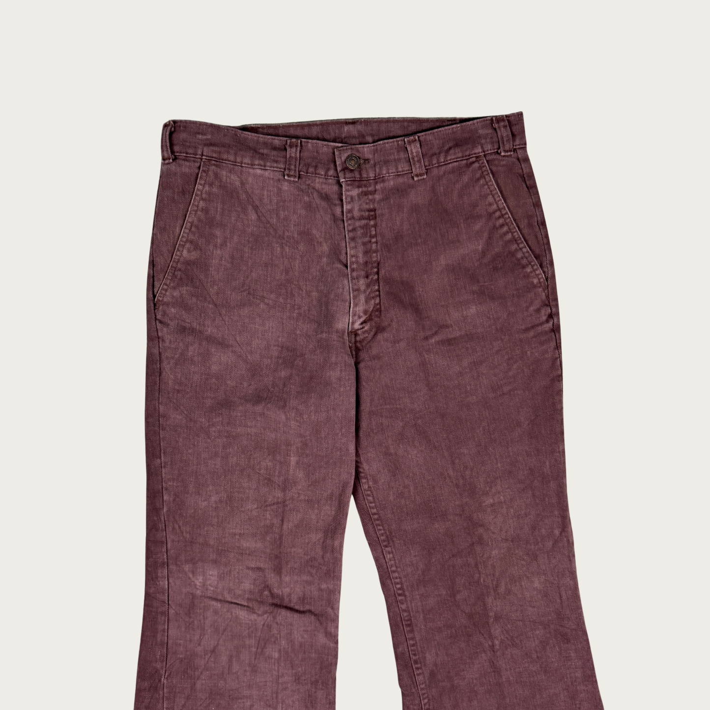 (34") 70s "Movin' On" Levi's Brown White Tab Wide Leg Flares